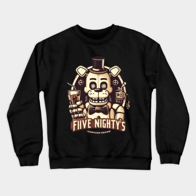 FIIVE NIGHTY'S - freddy-fazbears Crewneck Sweatshirt by ADSart